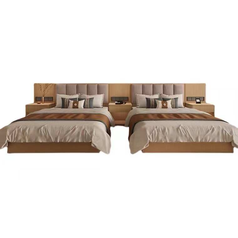 酒店家具床定制宾馆标间全套轻奢落地床单间民宿公寓出租房单双床