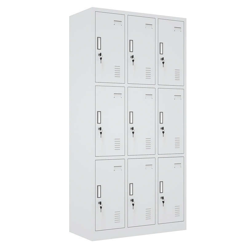 定制学生宿舍储物柜加厚衣服收纳柜带锁铁皮柜工厂员工多门更衣柜