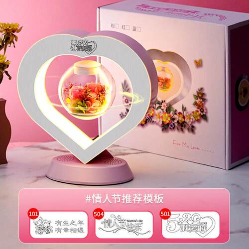 新款直销磁悬浮永生花diy520礼物送女友情人节生日结婚摆件干花婚