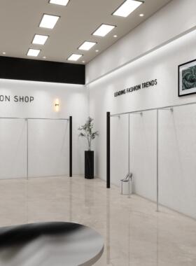 服装店展示架黑色简约不锈钢落地式侧陈列架女装店衣服上墙挂衣架