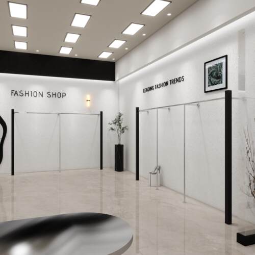 服装店展示架黑色简约不锈钢落地式侧陈列架女装店衣服上墙挂衣架
