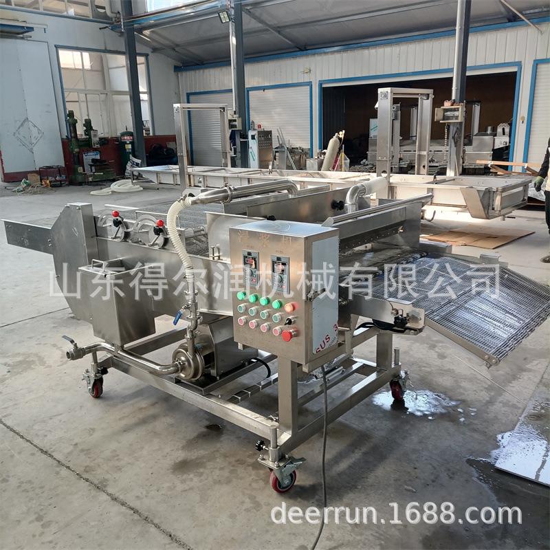 天妇罗虾仁上浆机裹浆虾仁油炸机板式涂氟不粘网带自动提升
