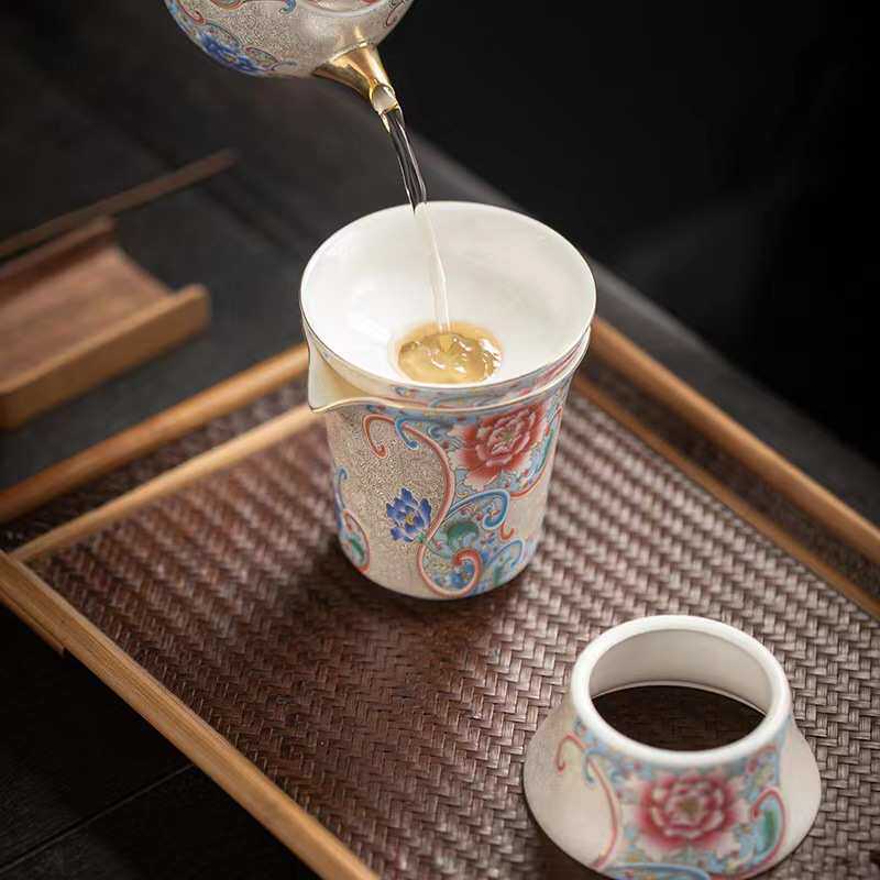 丝茶叶茶陶瓷茶超细纹理漏漏过滤器耐热银茶过滤网茶漏隔掐
