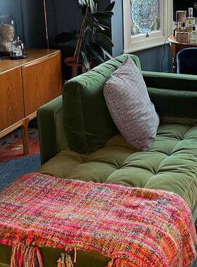 代简约布艺贵妃沙椅美人现榻美式小户型法懒人发躺椅DMF主卧床榻