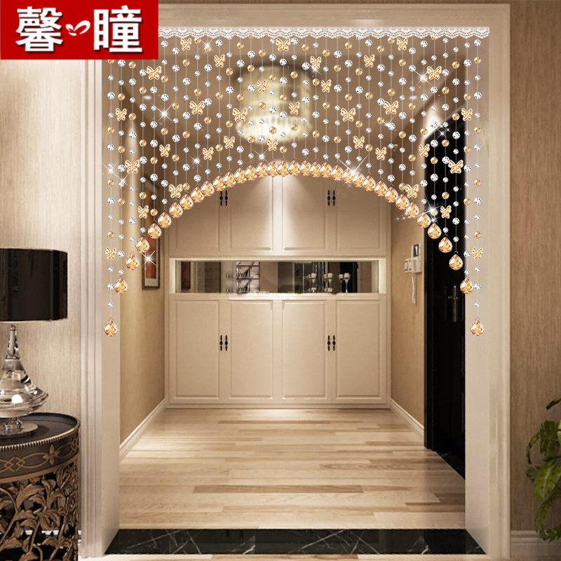 水晶帘子客厅隔间门帘珠帘化妆室新款玄关蝴蝶挂帘家用装饰网红帘