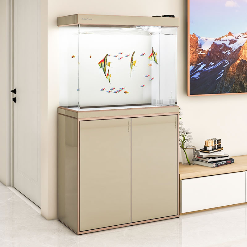 大型鱼缸 客厅玻璃水族箱 家用隔断屏风靠墙下过滤底滤鱼缸