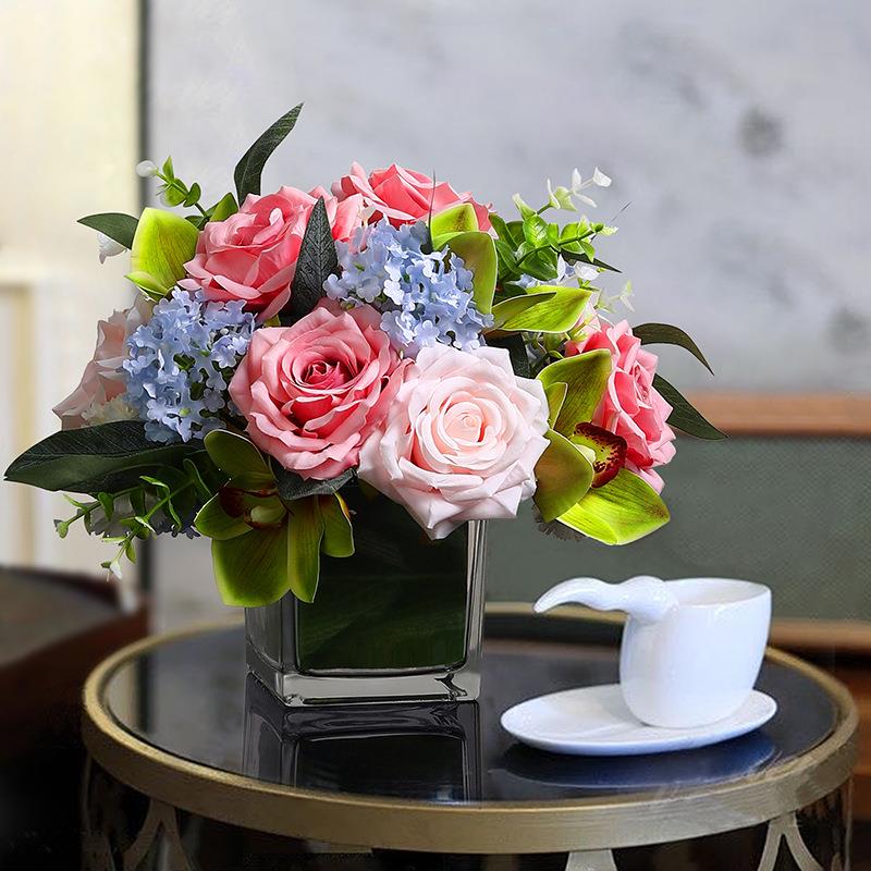 仿真花假花会议室桌面摆花酒店餐厅花束客厅茶几高级花艺装饰摆件