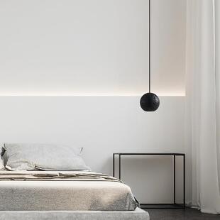 黑洞石餐厅过道床头现代轻奢工业风后风设计师水磨石吊灯LED节能