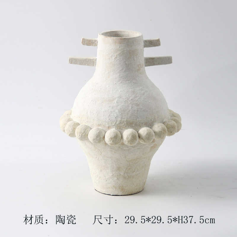 器侘玄关条状摆件样板间复古链风寂家居软异形陶瓷装饰品花瓶插花