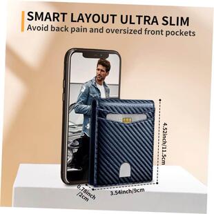 theft brush mens Ultra wallet男士 anti leather 真皮钱包 thin