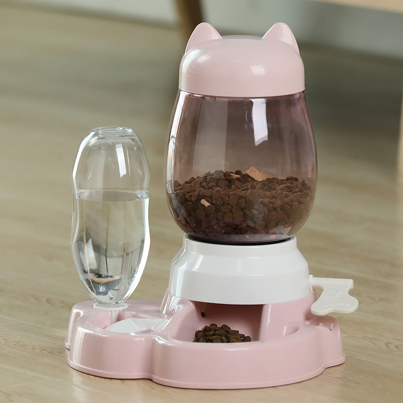 猫双碗自动喂食器狗狗碗食盆饮水一体猫喝水防打翻用品猫咪猫粮盆
