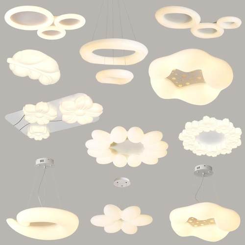 2024新款奶油风云朵灯具家用套装吸顶灯客厅卧室餐厅LED灯饰