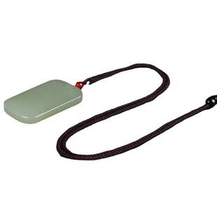 天然和田玉青白玉无事牌挂件男女款玉石面包牌玉石吊坠