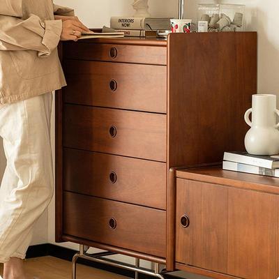 日式床五柜置收纳柜实木储物柜斗抽屉柜客厅中古边柜物柜卧室UAL