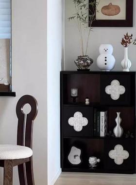 法四叶柜草复古实木36252古书柜杂志柜窄电视边柜立式中展示柜