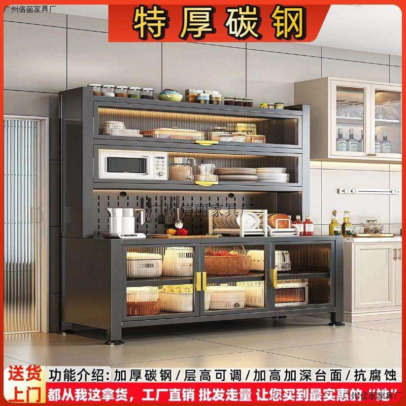 落地厨房橱柜双开门餐边柜特厚大容量宝宝喂养台婴儿用品收纳储柜