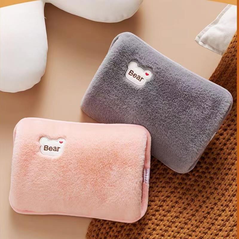 新款防爆热水袋充电式兔毛绒电暖宝宝学生冬暖被窝已注水袋暖手宝