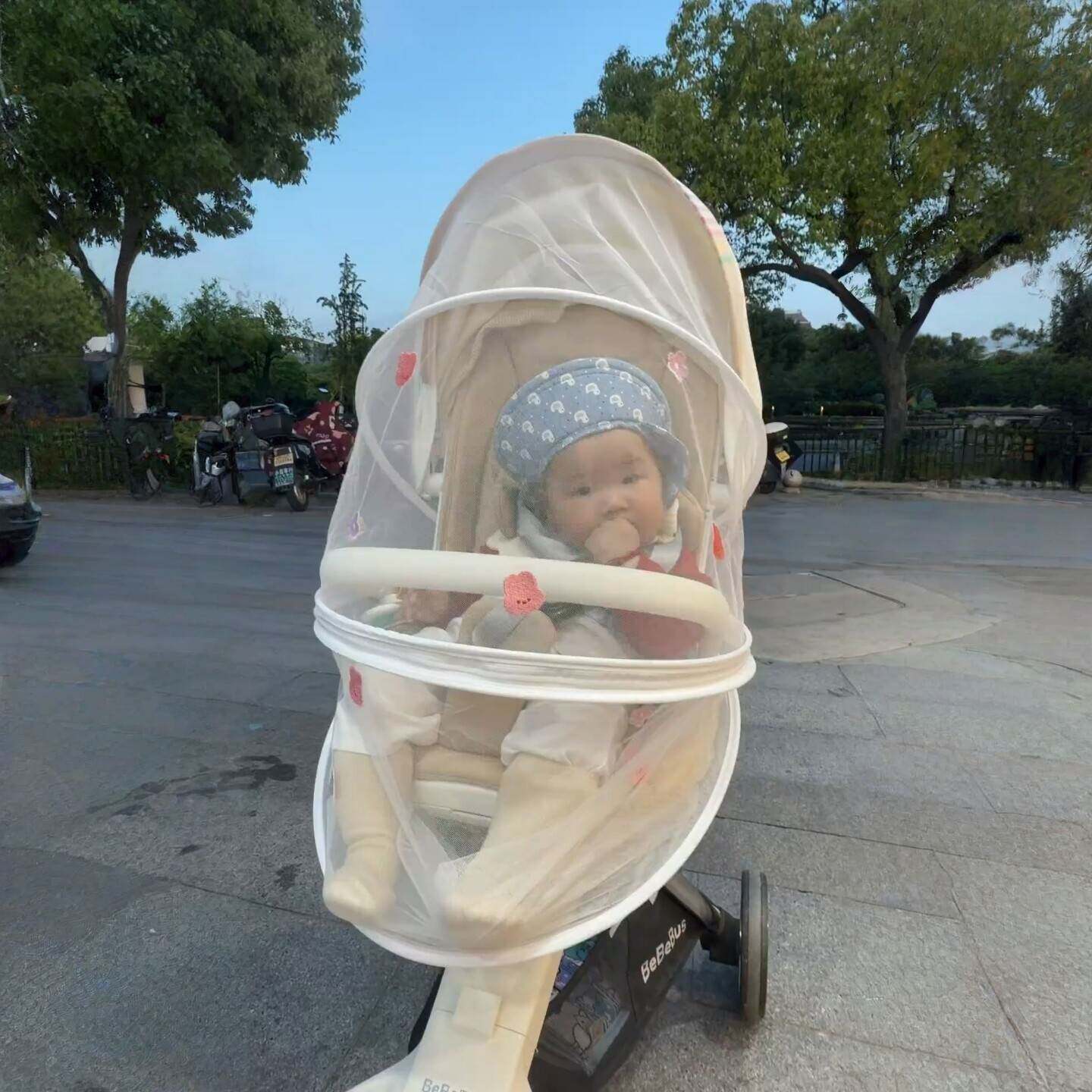 婴儿推车蚊帐防蚊虫网纱面罩宝宝夏季全罩式防飞沫遮脸手推车配件
