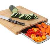 竹制抽拉式 砧板现货不锈钢托盘家用厨房餐具简约切菜板水果案板