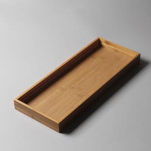 简约家用竹制功夫茶具茶道配件大竹盒茶盘空间盘子果盘茶奉托 托