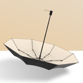 伞女晴雨两用手动遮阳伞黑胶防紫外线太阳伞黑色雨伞男生简约纯色