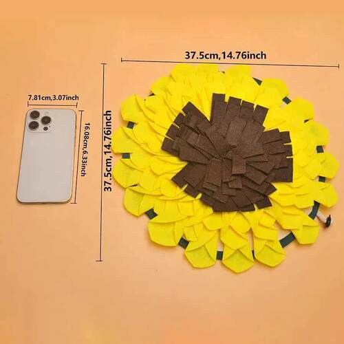 Non Slip Dog Sniffing Snuffle Mat Washable Sunflower Slow Fe