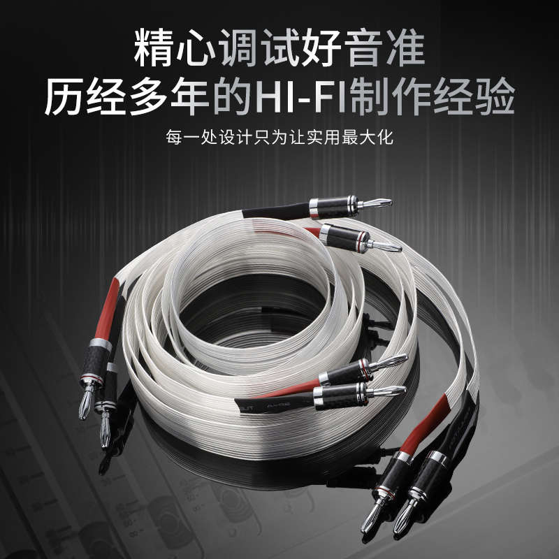 AudioXSOCC发烧级HIFI喇叭线音响专用连接线功放胆机香蕉头音频线