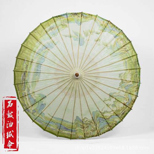 中国风非遗古风油纸伞汉服男纯手工防雨防晒传统实用六福满穿女