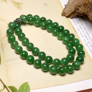 和田玉碧玉项链《圆圆满满》5347  随机择优发货
