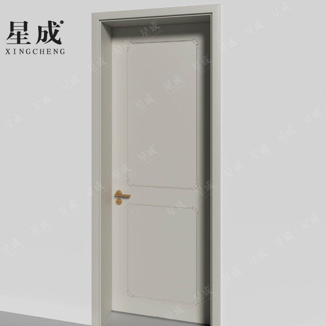 法式静电喷粉房门防潮环保室内门带精美角花木门