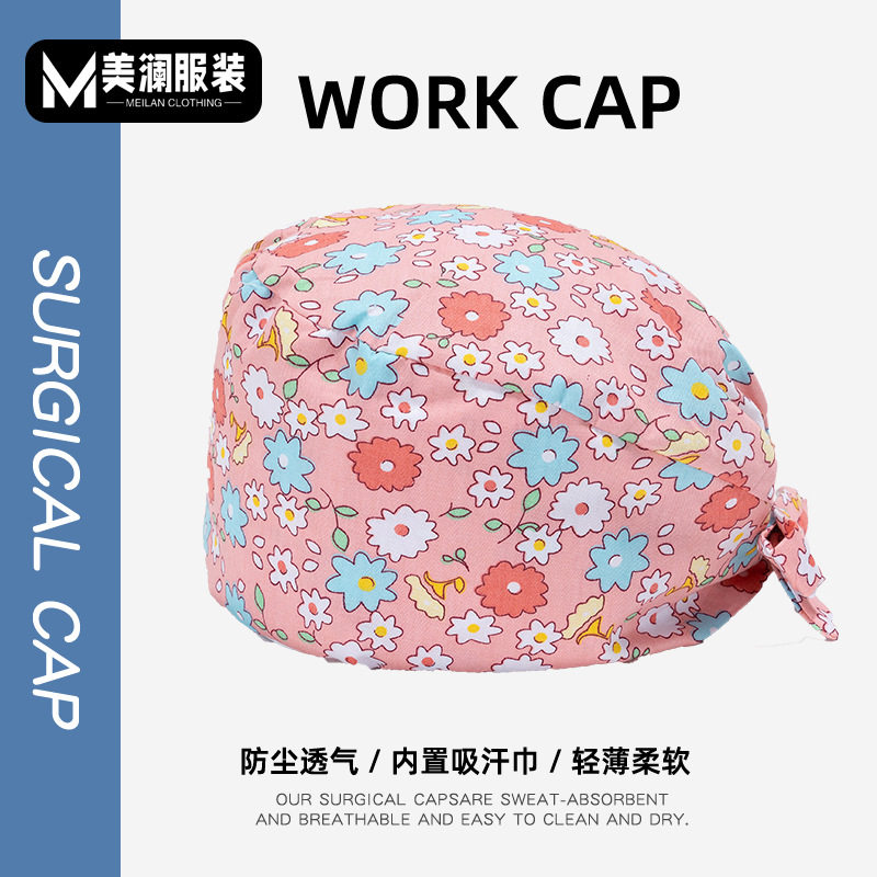 炒菜帽子防油烟做饭戴的时房女士厨师帽全棉防掉发专用包头巾