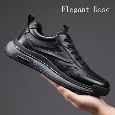 ELEGANT ROSE 男鞋真皮运动鞋轻便休闲旅游鞋子爆米花厚底老爹鞋