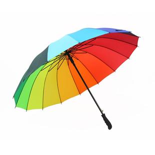 8K双股彩虹包伞直柄伞定logo广告 24骨 高档邮三折彩1虹制伞 6骨