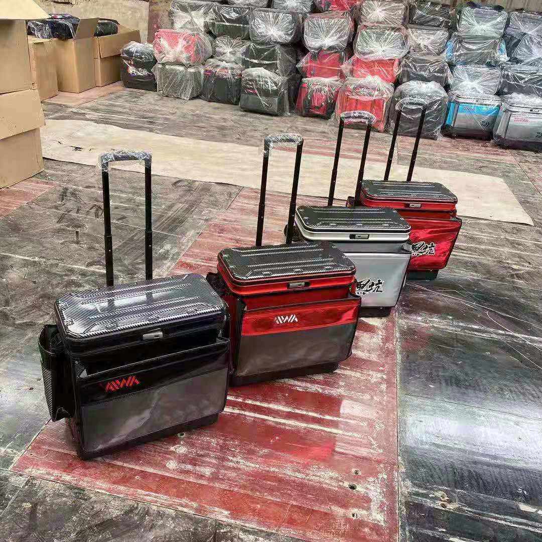 新款直销拉杆箱活鱼桶钓鱼箱鱼护桶加厚硬盖EVA帆布大轮铝口钓箱
