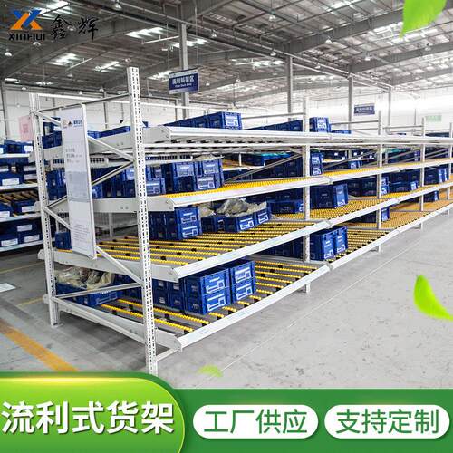 现货仓库流利式货架物料储物置物重型金属滑动流利式货架