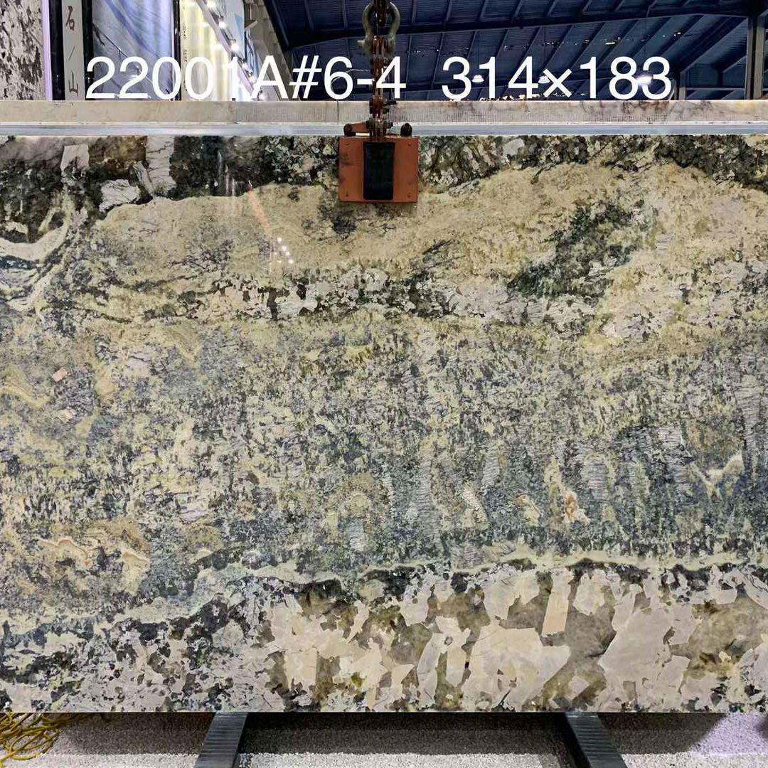 香格里拉蓝天然奢华大理石背景墙板 欧式电视背景墙石材装饰