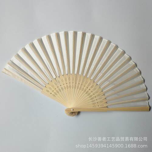 新款直销素面婚礼丝扇21CM婚礼布扇绢扇婚礼回礼扇折扇丝印雕刻金