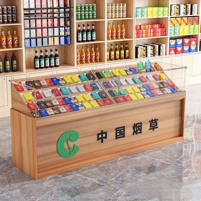 可移动排烟超商店柜台小卖部烟柜带抽屉新款商店收银台小卖部烟台
