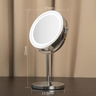 化妆镜带LED灯3/5/10倍放大镜台式双面梳妆美容镜学生宿舍镜子