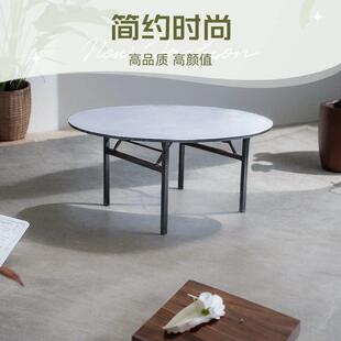 酒店大圆桌折叠圆桌饭店饭厅10人12人20人PVC多层板宴会商用餐桌