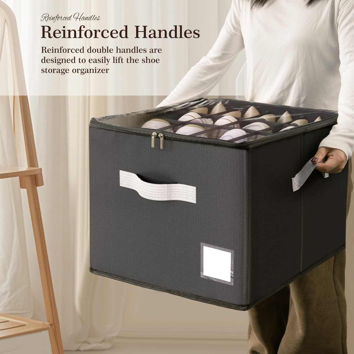 鞋子收纳箱16格带盖防尘鞋盒家用衣橱收纳多功能整理储物盒