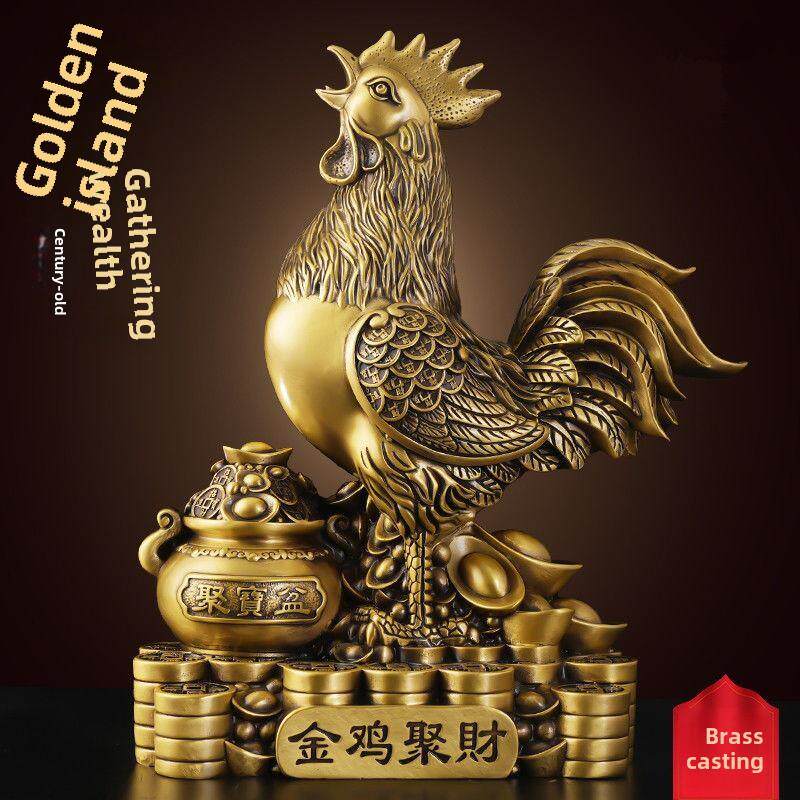 铜鸡福鸡饰品全铜金鸡招财进宝吉祥物家居客厅办公饰品生肖如意鸡