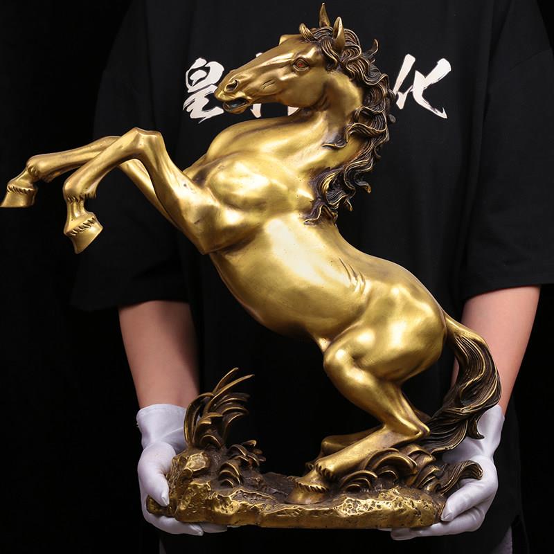 全铜工艺品马到成功摆件事业黄铜开业商务生日送礼品中式生肖铜马