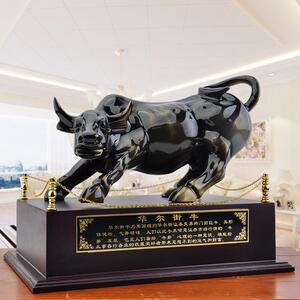 厂家直供招财华尔街铜牛气冲天家居装饰品摆件办公工艺品
