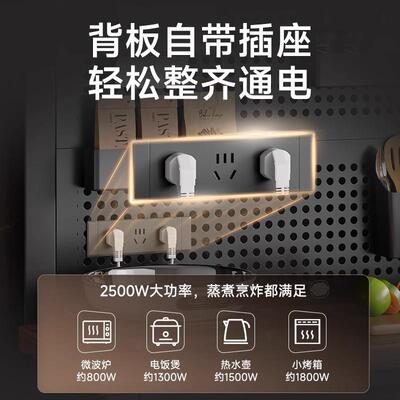 具ZLH新款厨房置架功能洞洞板靠墙工作台微波炉多锅收纳物架餐边