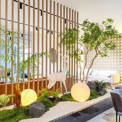 马醉木窗造景植物生室内仿绿树植装饰大型橱假马醉木造树简约景观