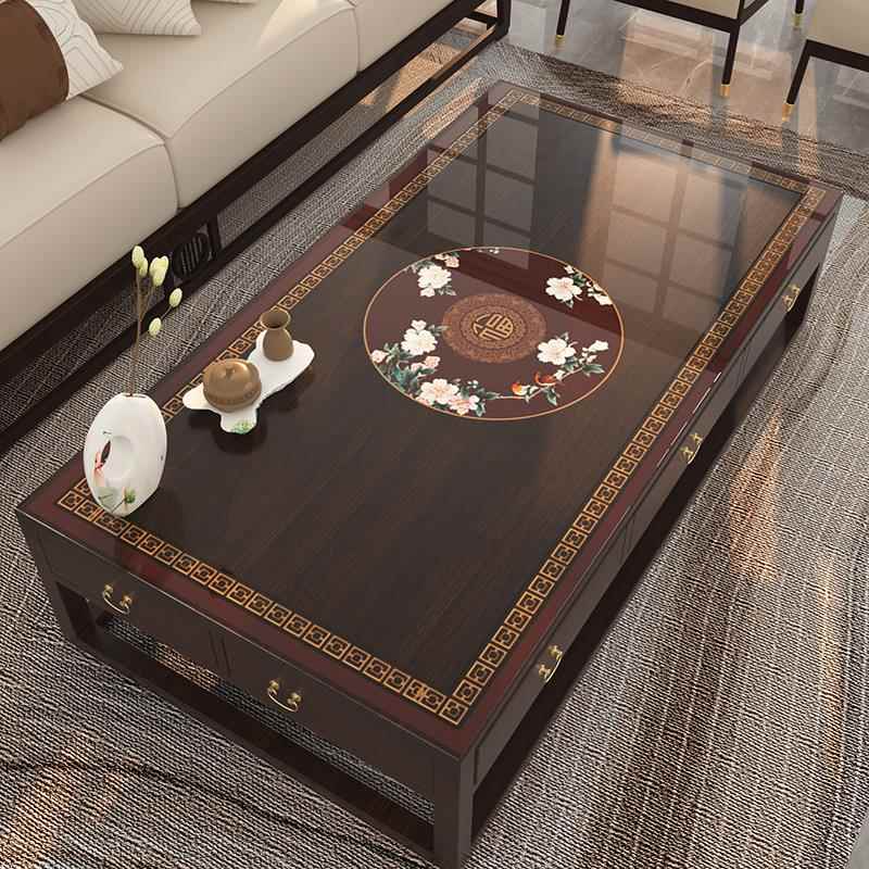 高档中式茶桌布免洗防水防新油桌垫高级感PVC透几明软玻璃桌面台