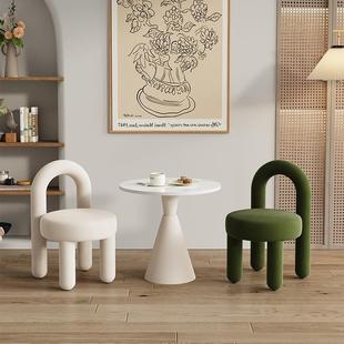 奶油风单人沙发椅美容院接待会客洽谈桌椅组合阳台休闲茶桌椅组合