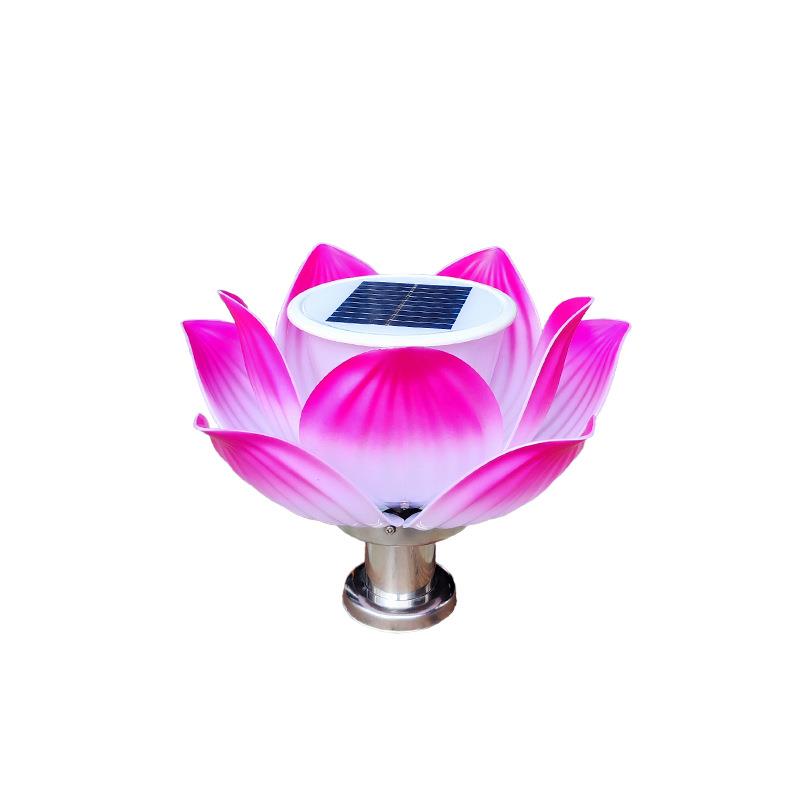 太阳能荷花灯景观莲花灯工程公园庭院柱头灯草坪灯护栏围栏装饰灯