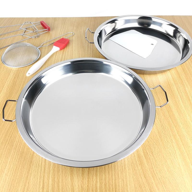 不锈钢锣凉皮锣肠粉蒸JPJ家做凉皮的制作工具面皮盘平底罗罗用糕